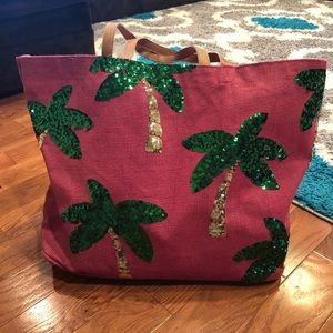 Beach bag with Palm Trees and matching smaller bag